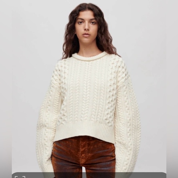 Re/Done NWT Crewneck Cable Pullover XS - Picture 1 of 16